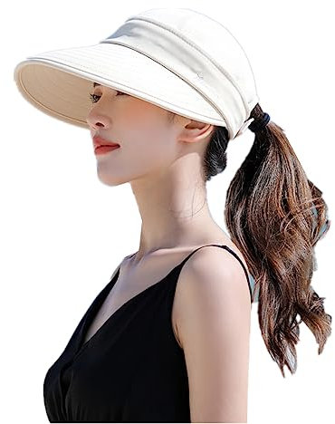 Casquette Visiere Sport Eté Chapeau de Soleil Démontable Capeline Femme Large Bord Pliable Chapeau de Plage Voyage Protection UV Cassquette de Baseball Piscine Camping Pêche Jardinage