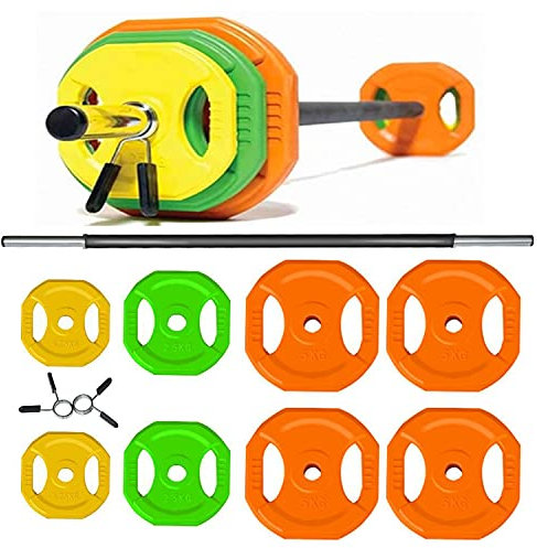 Barbell Weights Set - Adjustable 30kg Ideal For Studio Pump Weights - Barbell Set for Home Exercise - Barbell & Weights - Strength Training Equipment Commercial