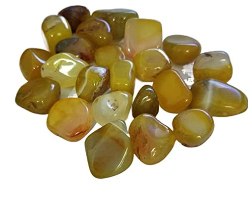 Rohe Steine und Mineralien 100 g natürlicher gelber Achat-Quarzkristall, polierter Kies, Probe, Edelstein, tibetischer Kristall, Natursteine, Mineralien for DIY-Schmuck, Kristall Rohe Steine und Miner