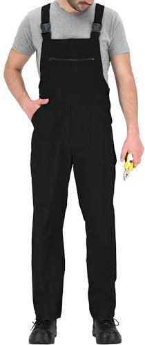 BWOLF Slater Arbeitslatzhose Herren Arbeitslatzhosen Männer Latzhose Herren Arbeitshose Schutz-Latzhose für alle Jahreszeiten und verschiedene Berufe S - 4XL (Schwarz, 2XL)