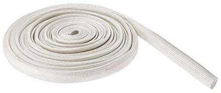 Rebower Fibre Verre Manchon Isolé Câble Protéction Tube [pour Haute Température Applications] - 32.8Ft-8mm /Blanc