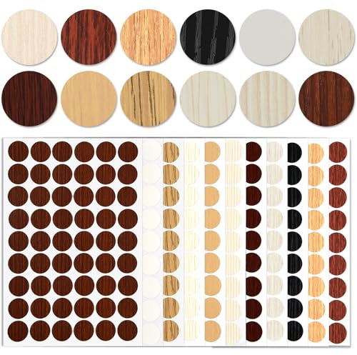 12 Farben 648 STK Schraubenloch Aufkleber 21MM Abdeckkappen Selbstklebend Möbelaufkleber Abdeckkappen Schraubenabdeckungen Wasserdicht Schraubenabdeckung Holz Für Schrauben Möbel
