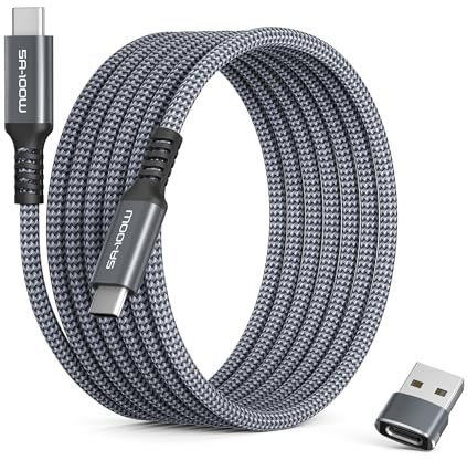 Basesailor Cable USB Tipo C a C 100W 1M con Adaptador,Cable Cargador Carga Rápida PD para iPhone 16 15,MacBook,iPad Pro 10,Air 4 5 Mini 6 7,Samsung Galaxy Note 20 S22 S23 S25 S24,Z Flip Fold 5,Tab S9