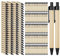 Juwacoo 200 Stück Kugelschreiber Set, Schwarz Bambus Kulischreiber, Kugelschreibern Tintenroller Set, Bambus Stift Ballpoint Pen, Bambus Holzkugelschreiber, Einziehbare Kugelschreiber