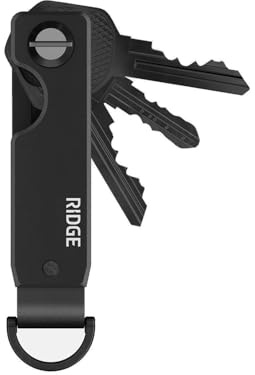 The Ridge Key Organizer - Compact Metallic Key Holder, Minimalist Innovative Keyholder, Smart Keychain Secures 2-6 Keys (Royal Black)