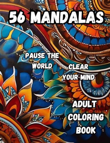 56 Mandalas | Adult coloring book | 8,5x11 in (MANDALAS | COLORING BOOK | STRESS RELIEF)
