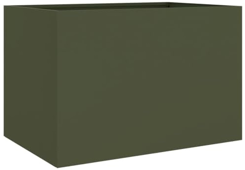 vidaXL Pflanzkübel Olivgrün 62x47x46 cm Stahl
