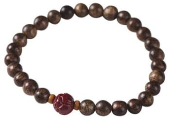 Armband, Adlerholz Lotus Zinnober Armband Vintage Literarischer Rosenkranz Aus Holz Chinesischer Armreif, Verstellbarer Elastischer Manschettenschmuck Aus Perlen Festival Geschenk Freundschaft