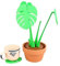 Monstera Untersetzer mit magnetischem Motiv – Blätter-Tassenmatte mit topfförmigem Untersetzer-Organizer – Pflanzen-Untersetzer Geschenk für Küchenliebhaber