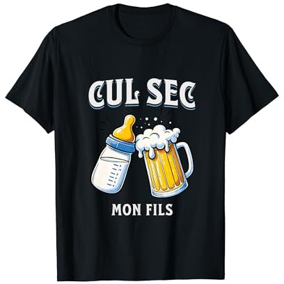 Cadeau Humour Pour Papa Naissance Bébé Fils Biberon & Bière T-Shirt