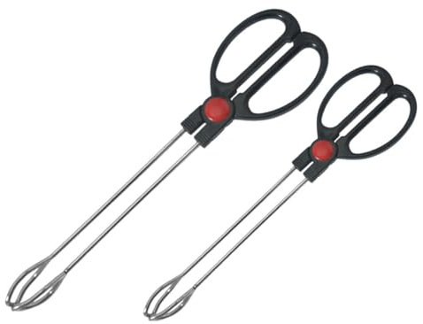 2St Grillzange Grillbesteck Grillwerkzeug Bratwurstzange küchenwerkzeug Brotzange Gadget Grillutensilien lebensmittelzange aus edelstahl Grillzubehör rostfreie Zange Plastik MILISTEN
