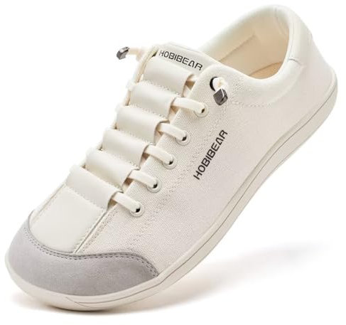 HOBIBEAR Chaussures pieds nus larges pour homme et femme - Chaussures de marche - Baskets de course à pied - Semelle zéro goutte - Légères et confortables, gris clair, 38.5 EU