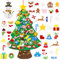 Herbst Filz Weihnachtsbaum Kinder mit 40 Abnehmbaren Ornamente, 98cm DIY Filz Weihnachtsbaum Kinder LED Beleuchteter Filz Basteln Weihnachten Weihnachtsbaum Geschenke für Home Tür Wand Dekoration