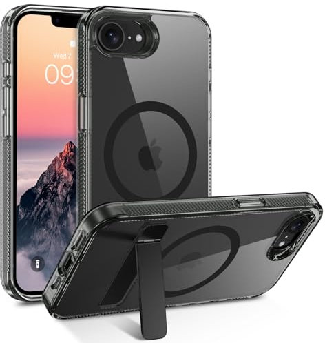 BENTOBEN for iPhone SE Case with Invisible Kickstand, Clear iPhone SE Magnetic Case [Compatible with MagSafe] Slim Stand Shockproof Women Men Girls Protective Phone Case Cover for iPhone SE,Black