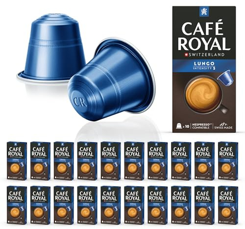 Café en Capsules Aluminium - Café Royal Pro | 20 x 10 soit 200 Dosettes - Saveur Lungo - Compatibles avec les Machines à café Nespresso®* Alu à usage Domestique