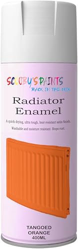 SCOOBYS PAINTS BACK IN THE MIX Radiator Aerosol Spray Paint Heat Resistant To 100ºC - Quick Air Drying No Primer Needed anti rust moisture resistant (TANGOED ORANGE)