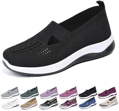 Damen Schuhe Sneaker OrthopäDische Walkingschuhe Sportschuhe Turnschuhe Leicht Laufschuhe Atmungsaktiv Sommer Outdoor Weite Krankenschwester Bequeme Sommerschuhe Herren Shoes Slip on H Vermascht