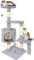 Arbre à Chat,112cm Tour de Jeux Stable pour Chat,Arbre à Grimper Multi-Niveaux avec 4 Poteaux en Sisal, 3 Plateformes, 1 Nid Douillet Chaton-Gris