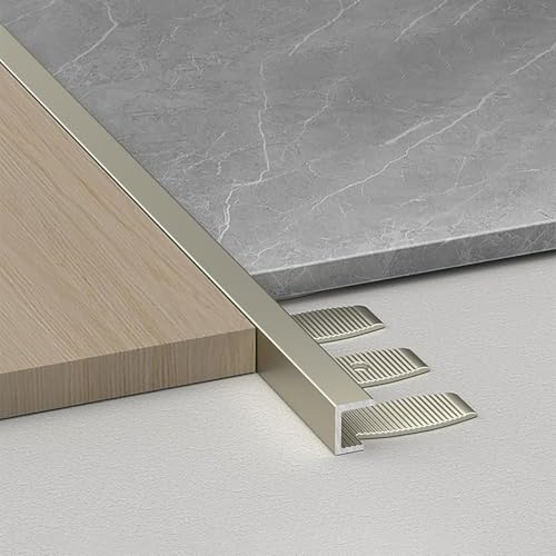 Flexibles Fliesenabschlussprofil Aluminium 270cm, Ultraschmale Abschlussleiste Kanten- Und Eckprofil, Wasserdicht Für Bad Und Feuchträume, Für Türlaibung, Übergänge, Tischkante, Fischgrät-Holzboden