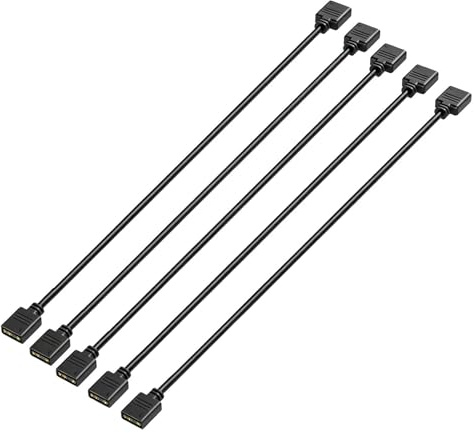 CQZYSM 5PCS ARGB Verlängerungskabel 30 cm 5V 3-Pin, LED Verlängerungskabel für PC Lüfter und ARGB Kabel, ARGB Verlängerung, RGB Kabel PC, 3-polig