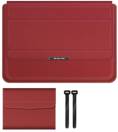 MQVQAUBST PU Antiwater Notebook Fall Geeignet for Huawei Honor MagicBook 14 16 Pro X 14,6 16 Laptop Tasche Stehen hülse Tasche(Red,For Magic book X16)