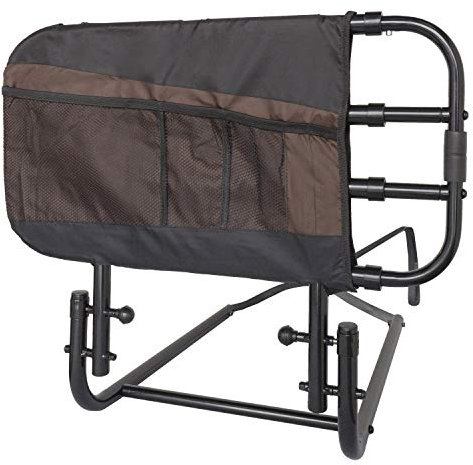 Stander EZ Adjust Bed Rail, Adjustable Home Hospital Bed Assist Grab Bar for Elderly Adults with Organizer Pouch (Eligible for VAT Relief in the UK)