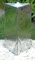 Primrose 53cm Triangular Stainless Steel Outdoor Water Feature Silver Mirrored Pillar Fountain Water Feature with LED Lights