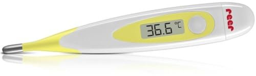Reer 9844 Digitales Fieberthermometer mit flexibler Messspitze, gelb