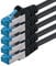 1m - CAT6a - network cable black - 5 pieces CAT 6 A patch cable 10000 Mbit s SFTP PIMF 500 MHz compatible with CAT5 CAT6 CAT7 DSL Internet Switch Router