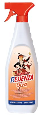 Olè Ressenza Detergente Profumato 750 ml - Profumatore Ambiente 5 in 1 Spray Igienizzante Multiuso per Pavimenti e Superfici - Profuma, Igienizza, Deodorizza, Deterge e Spolvera - Ocra