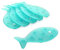 TATAY 5515003 - Pack de 6 pegatinas antideslizantes para ducha o bañera, diseño de peces, color turquesa