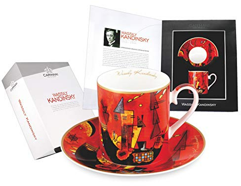 CARMANI - Teetasse und Untertasse, Fine Bone China, mit Wassily KandinskyMit und gegen 250ml