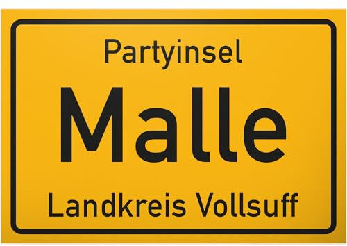 DankeDir! Partyinsel Malle - Schild 30 x 20 cm Lustige Geschenkidee Geburtstagsgeschenk bester Freund Sauf-Kumpel Kleines Geschenk Männer Mallorca-Party Zubehör Deko Trinkspiele