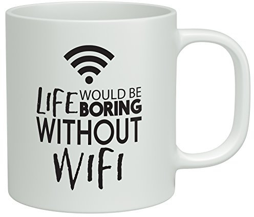 Shopagift Happiness is Free Wifi White 10oz Mug Cup