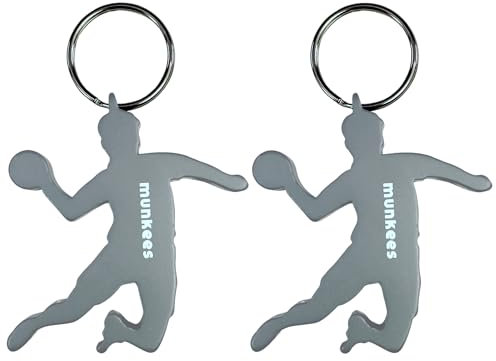 munkees Porte-clés en Forme de handballeur avec décapsuleur, 2 x Argent