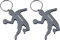 munkees Porte-clés en Forme de handballeur avec décapsuleur, 2 x Argent
