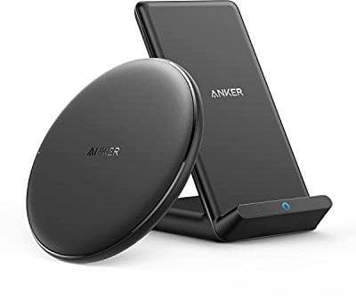Anker Wireless Chargers Bundle, PowerWave Pad & Stand Upgraded, Qi-Certified, Fast Charging iPhone SE, 11, 11 Pro, 11 Pro Max, Xs Max, XR, XS, X, 8, Galaxy S20 S10 S9, Note 10 Note 9 (No AC Adapter)