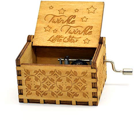 Spieluhr Twinkle Twinkle Little Stars, 18 Noten, Mechanismus antik geschnitzt, Musikbox zum Basteln, Melodie Schloss in der Hand (Twinkle Twinkle Little Stars)