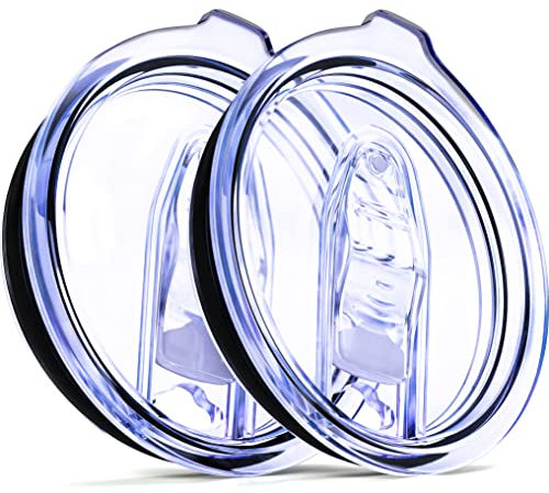 2 Weinglasdeckel, 340 ml, auslaufsicher, 7,4 cm (äußerer Rand) Durchmesser, Deckel für Weinbecher, kein Auslaufen, spritzwassergeschützt, Ersatz-Silikon-Schiebedeckungen, 2 Stück