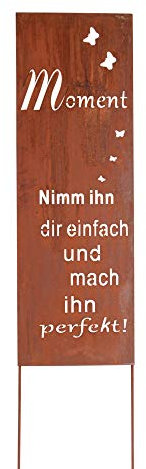 Gartenschild Rost Spruch Moment groß