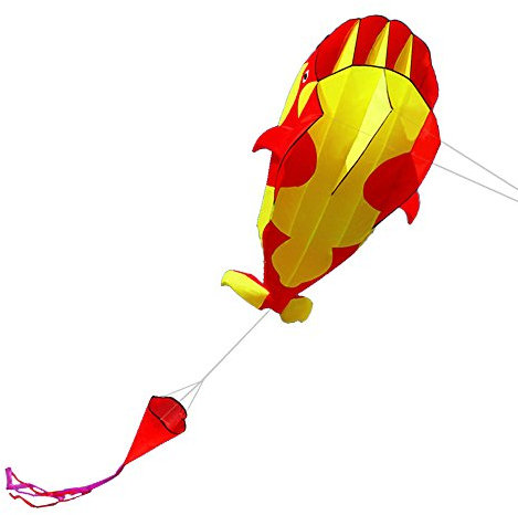 Lixada 3D Kinder Erwachsene Drachen Riesiger rahmenloser weicher Parafoil-Riesenwal-Drachen,einleiner flugdrachen Bester Groß Beach Drachen,120 * 215cm,mit Aufbewahrungstasche