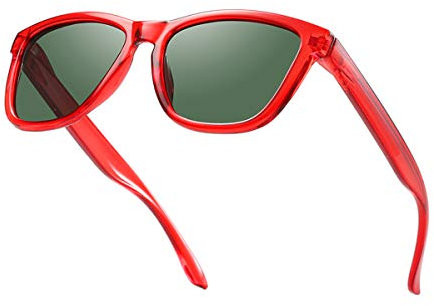 Dollger Polarisierte Sonnenbrille für herren damen Retro Classic UV400 Schutz Sonnenbrille Rot
