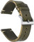 Weich Horween Leder Armband 18-22mm Schnellwechsel - Vollriemenleder mit Bürstetem Edelstahlverschluss (Passt 17-21cm Handgelenk, 4 Farben)
