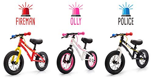 meteor Laufrad Griff und Lenker verstellbar und Luftreifen Laufen Fahrrad zu Lernen fur Kinder 2-6 Jahre Mit V-Bremsen (**Kinder**, Fireman)