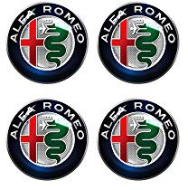 Alfa Romeo 21865 Adesivi 3D Ufficiali Logo Diametro 9 mm, 4 Pezzi