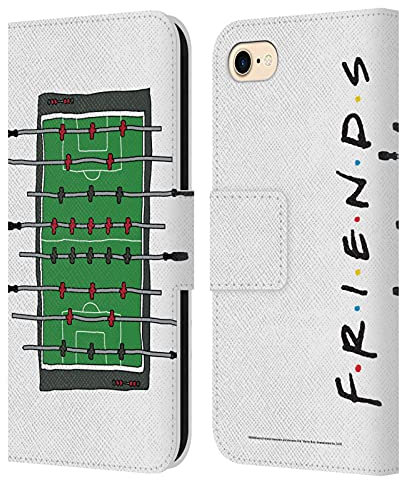 Head Case Designs Licenciado Oficialmente Friends TV Show Futbolín Icónico 2 Carcasa de Cuero Tipo Libro Compatible con Apple iPhone 7/8 / SE 2020 & 2022