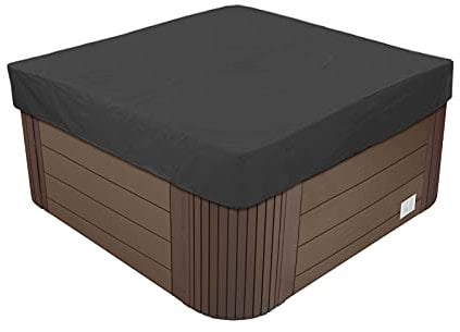 Funda para Bañera de Hidromasaje, Cubierta de SPA Rectangular para Todo Clima, Cubierta SPA Cuadrada, Impermeable A Prueba de Polvo Anti-UV, Múltiples Tamaños a Elegir,Negro,220x220x30cm