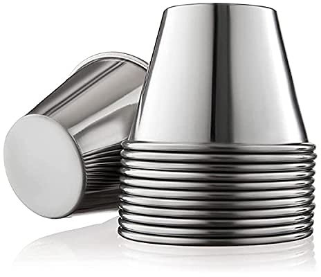 LOW&EE® Flaneras en Acero Inoxidable-Molde para flan- Flaneras individuales acero inoxidable-12pzs (9cm)