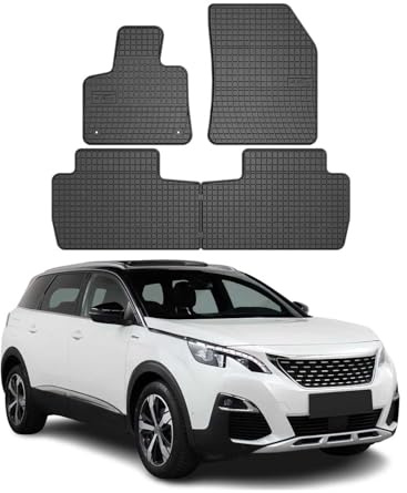 OMAC Fußmatten für Peugeot 5008 2017-2024 Gummi 4tlg Schwarz | Automatten, Gummimatten, Allwetter, Antirutsch, fahrzeugspezifisches Produkt, wasserdicht