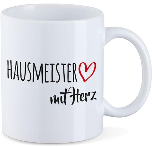 huuraa Kaffeetasse Hausmeister Geschenk Tasse Weiß 330ml Hausmeister Geschenkidee